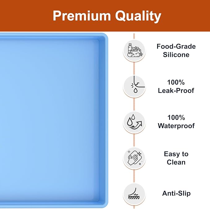 Waterproof Silicone Mat – Raised Edge Spill Protection Tray