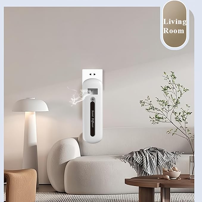 Plug in Waterless Diffuser - Up to 650 sqft Coverage, Wall Plug Oil Diffuser - Waterless Oil Diffuser with Button&App Dual-Control-