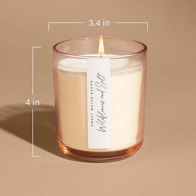 Sweet Water Decor Palo Santo Patchouli Scented Soy Candles – Vanilla, Sandalwood, Musk, and Earthy Palo Santo – Cozy Aroma – 50 Hour Burn – 12oz Tinted Glass Jar for Home Decor and Bedroom Decor