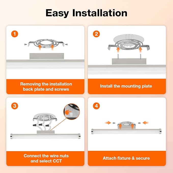 LEDVANCE Sylvania 24" Modern Vanity Lights for Bathroom, 22W, 5 Temperature Select (2700K/3000K/3500K/4000K/6000K), Dimmable, Round Shape, Brush Nickel, with Accessories - 1 Pack (66560)