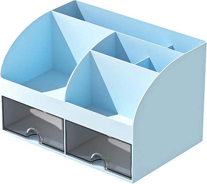 Desk Organizer with Drawers – Plastic Desktop Storage Organizer