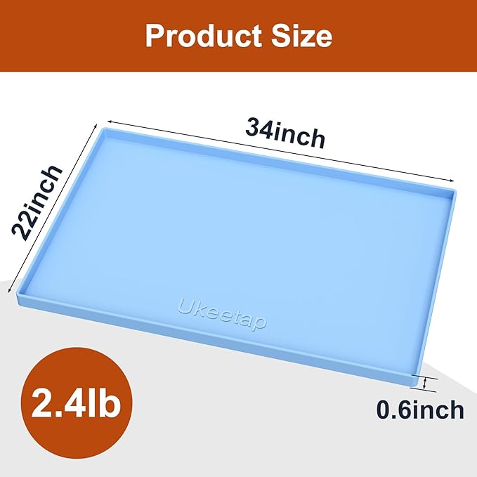 Waterproof Silicone Mat – Raised Edge Spill Protection Tray