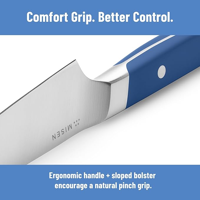 Misen 5.5" Utility Knife – High Carbon Japanese AUS-10 Stainless Steel – Hybrid German & Japanese Blade – Precision Kitchen Knife for Professionals & Home Cooks – Ultimate Cutting Performance - Blue
