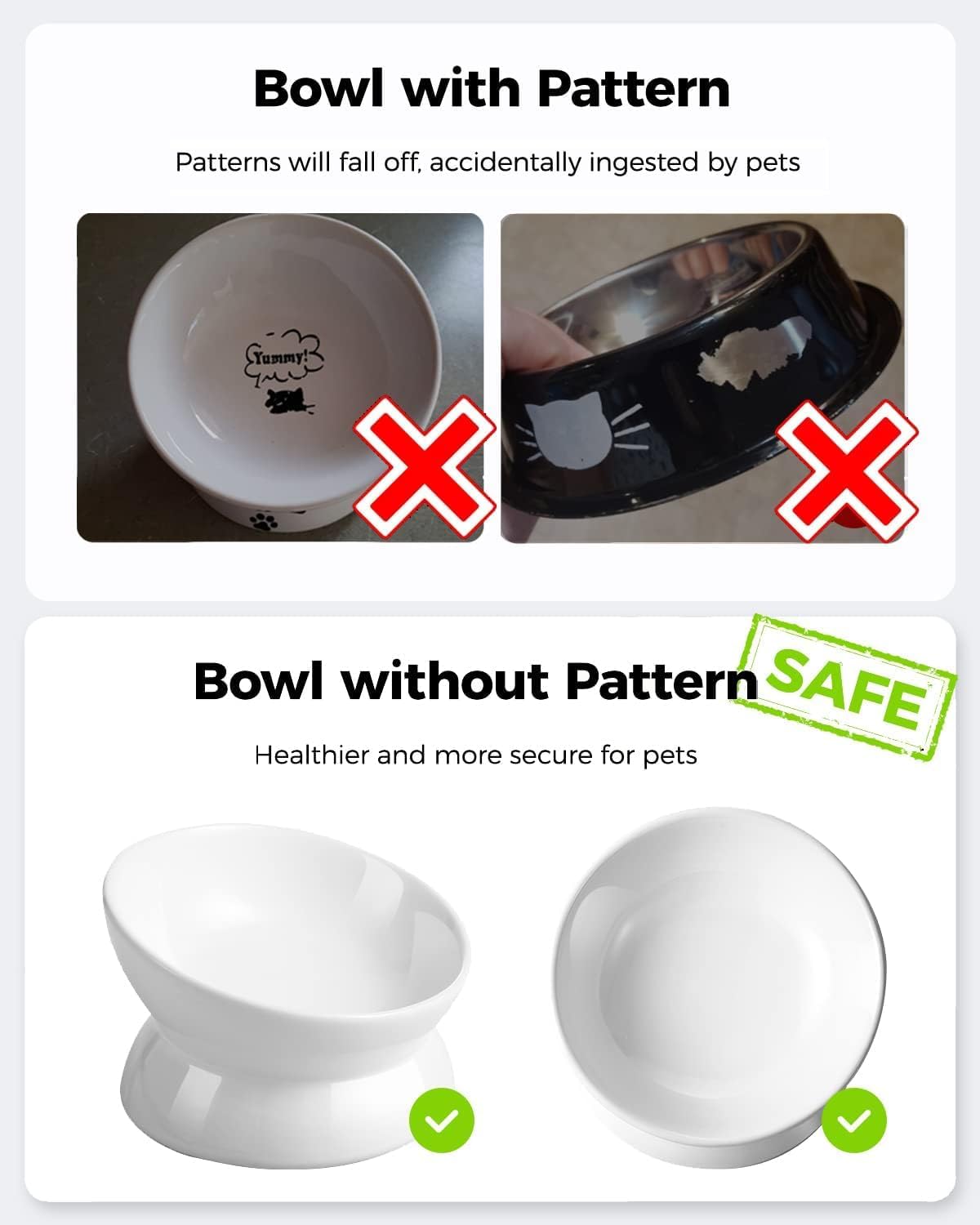 Ceramic Tilted Elevated Pet Bowl – Ergonomic & Easy Feeding Design
