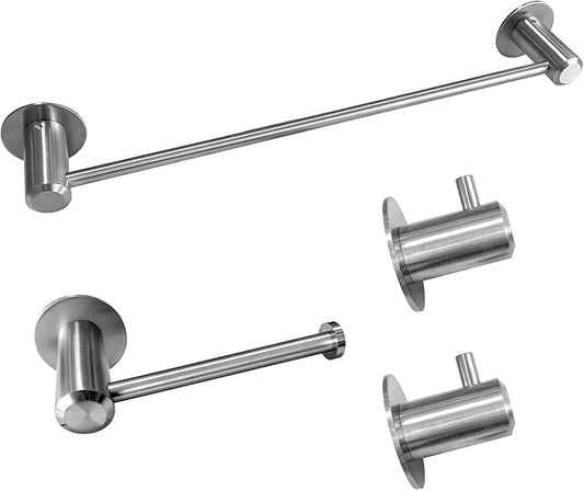 Bathroom Hardware Set - 18 Inch 304 Stainless Steel Towel Racks, Paper Holder, Robe Towel Hooks for Bathroom, Chrome Polished