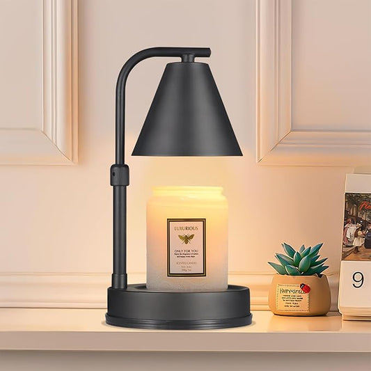 mocosa Candle Warmer Lamp,Adjustable Height Black Metal Candle Warmer,Gifts for Mom,House Warming Gifts New Home Dimmable for Scented Jar Candles