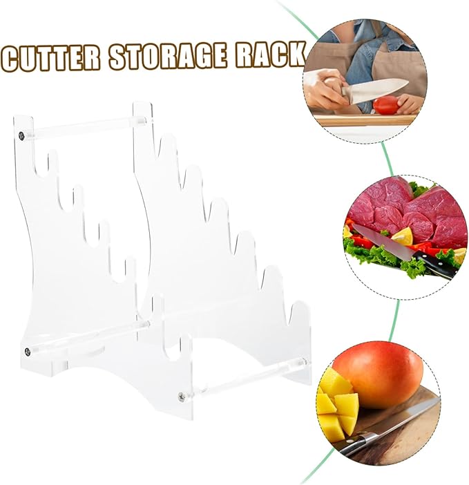 Clear Acrylic Kitchen Tool Holder Rack for Knife & Utensils