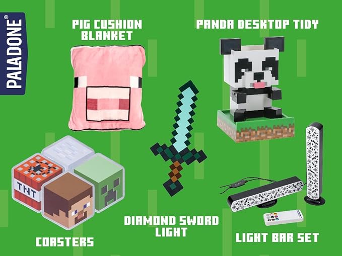 Paladone Minecraft Pig 2-in-1 Cushion Blanket - Officially Licensed Microsoft Travel Blanket, Foldable Soft Fluffy Throw, Gamer Living Room or Bedroom Decor 120cm x 150cm