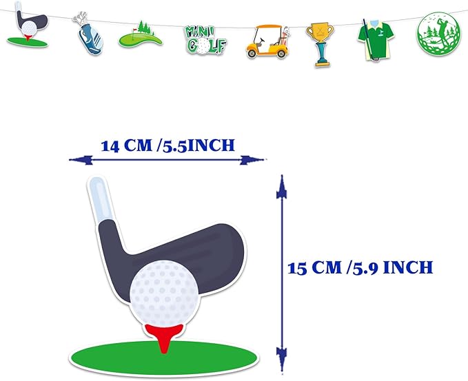 Golf Birthday Party Decorations, 55pcs Golf Party Decorations Include Golf Banner, Balloon, Cake Topper, Cupcake Topper, Hanging Swirls, Sports Themed Golf Birthday Party Supplies