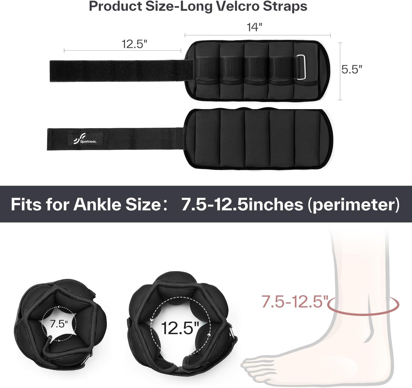 Adjustable Ankle Weights Set for Strength Training