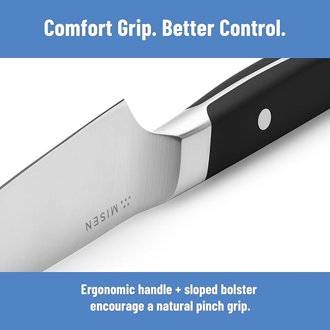 Misen 5.5" Utility Knife – High Carbon Japanese AUS-10 Stainless Steel – Hybrid German & Japanese Blade – Precision Kitchen Knife for Professionals & Home Cooks – Ultimate Cutting Performance - Black