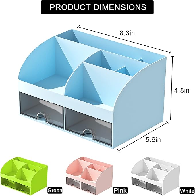 Desk Organizer with Drawers – Plastic Desktop Storage Organizer