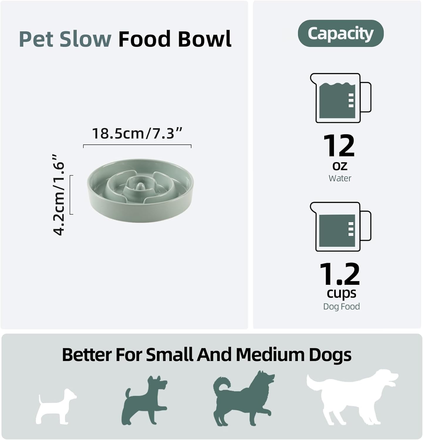Ceramic Slow Feeder Bowl for Dogs & Cats