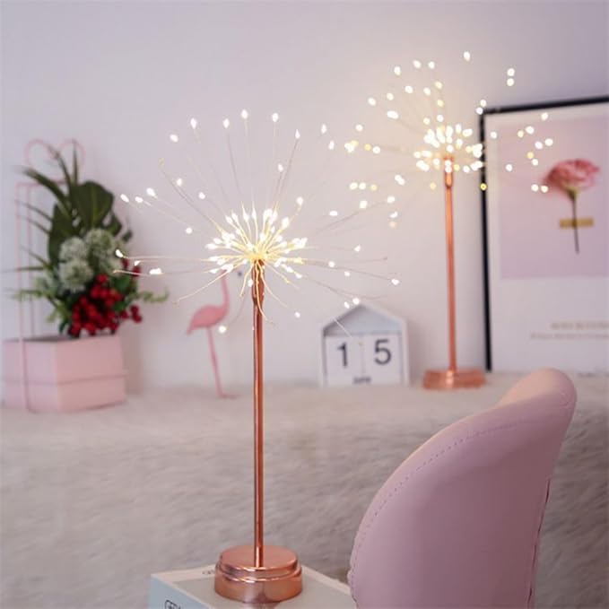 2-Pack Nest and Flowers Table Lights Fireworks - Decorative Lighting for Home, Living Room, Bedroom & Party, Ideal for Home Decor Enthusiasts & Party Planners.