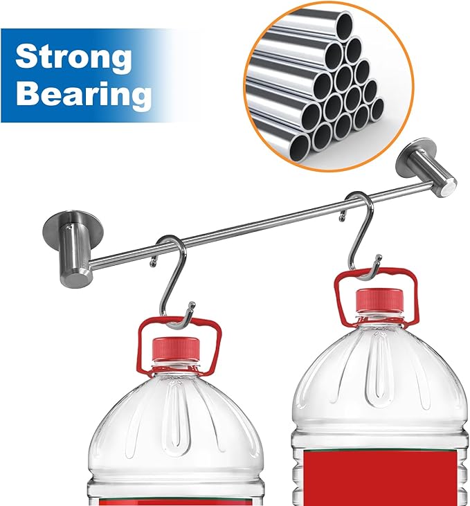 Bathroom Hardware Set - 18 Inch 304 Stainless Steel Towel Racks, Paper Holder, Robe Towel Hooks for Bathroom, Brushed Nickel