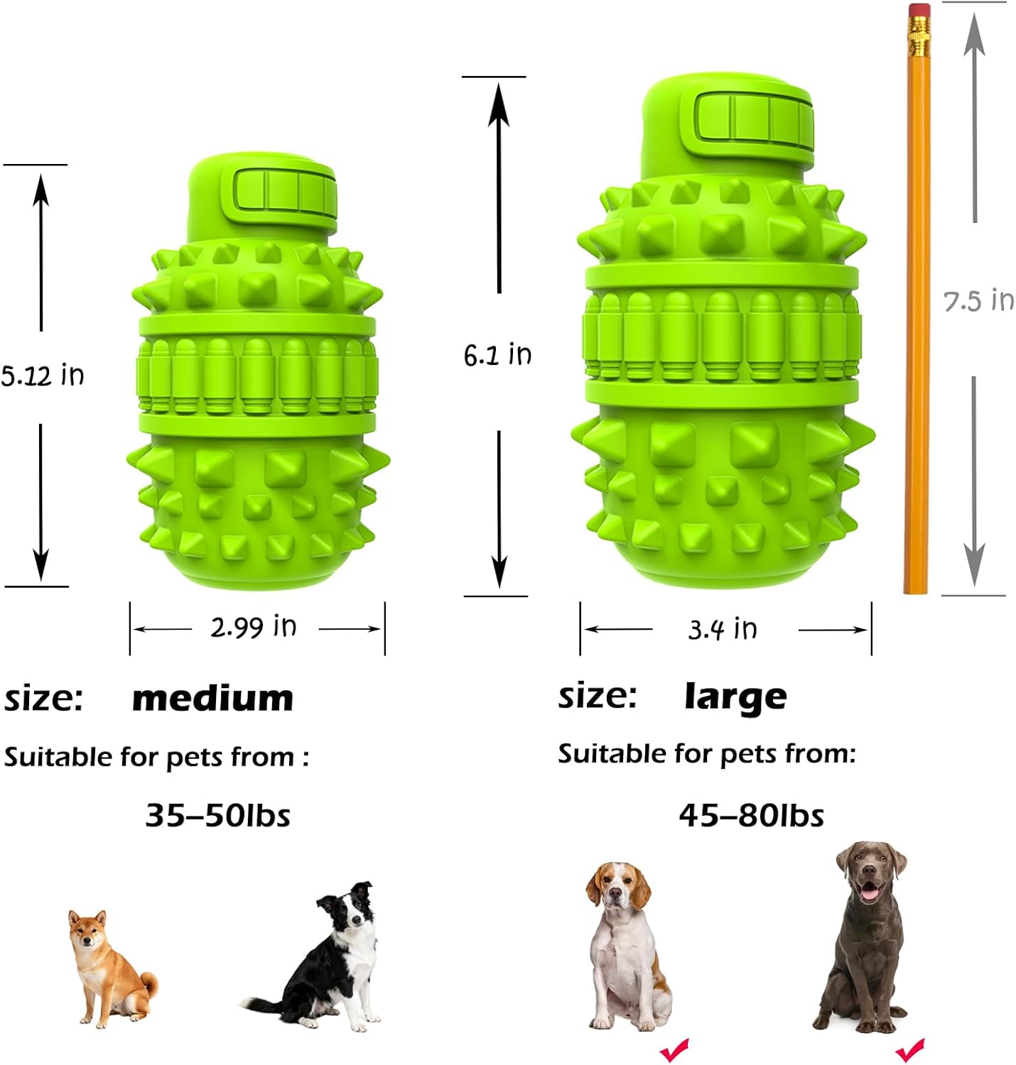 Interactive Natural Rubber Chew & Squeaky Dog Toy