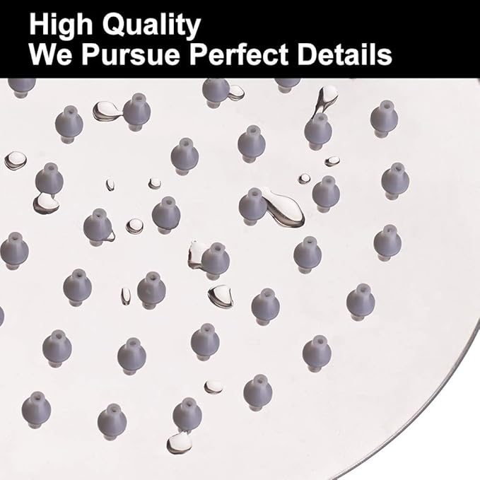 NearMoon Rain Shower Head with 11'' Adjustable Arm, High Pressure Stainless Steel Rainfall Shower, Ultra-Thin Design - Pressure Boosting (12 Inch, Chrome)