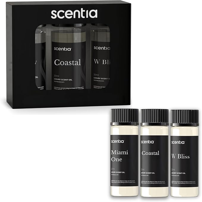 Scentia Hotel Diffuser Oil | Aromatherapy Fragrances Inspired by 5-Star Hotels | Luxurious Scents Gift Set - 3 x 20ml Bottles Set - The 1 Hotel Miami, W Hotels - Thanksgiving & Holiday Gift