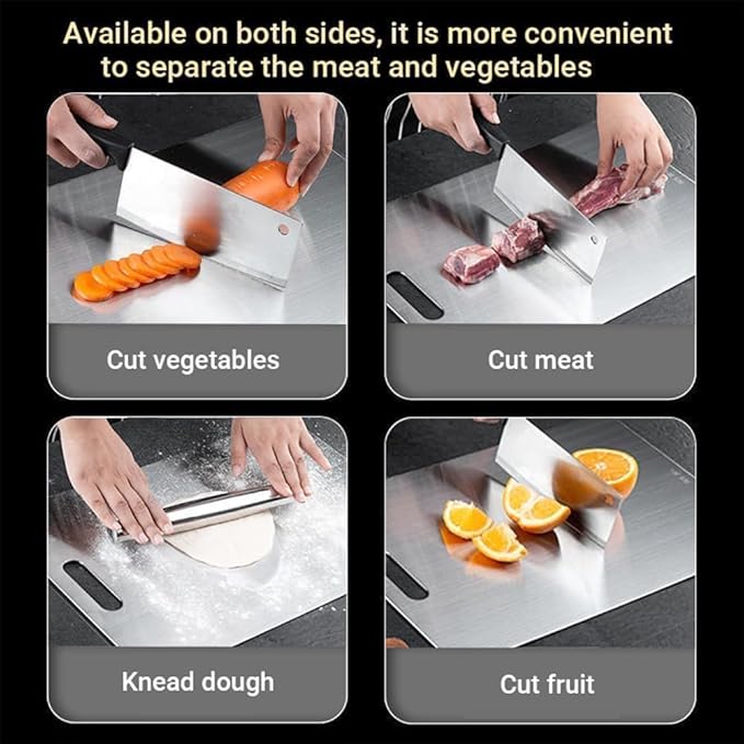 Titanium Cutting Board - 2025 New Upgrade 100% Pure Titanium Cutting Boards For Kitchen, 1 Pack Double-sided food-grade Cutting Board For Cutting Meats, Fruits And Vegetables (18"L x 12"W)