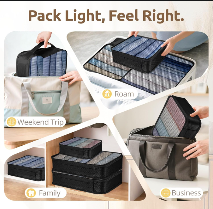 22PCS Travel Packing Cubes Set for Suitcase Organization & Travel Storage