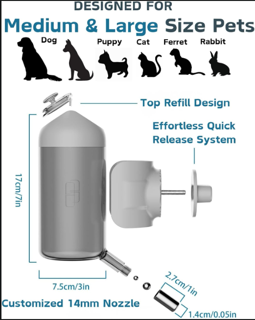 Hanging Pet Water Bottle Dispenser