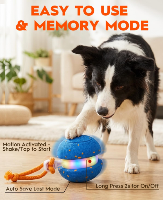 Interactive Rolling Dog Ball Toy with Motion Activation