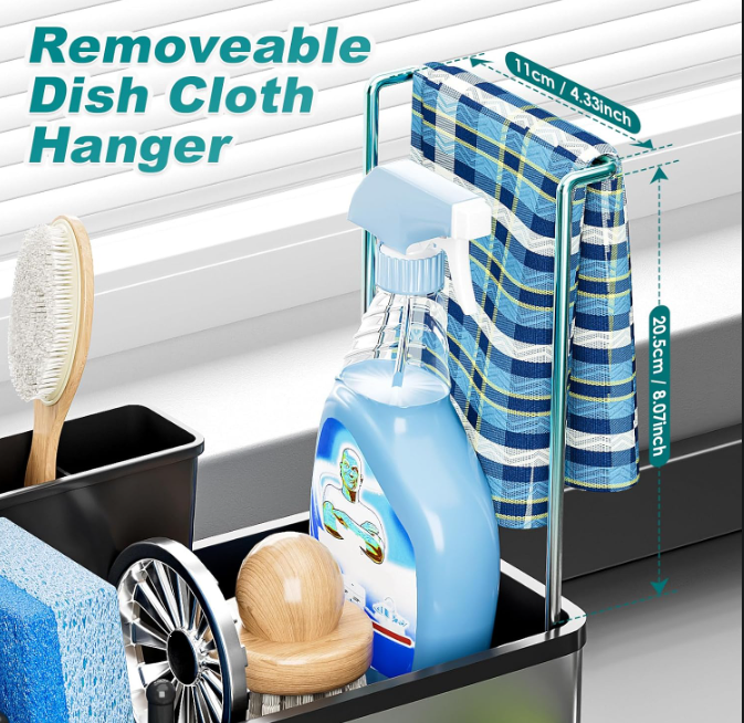 Stainless Steel Sink Caddy, Sponge Holder for Kitchen