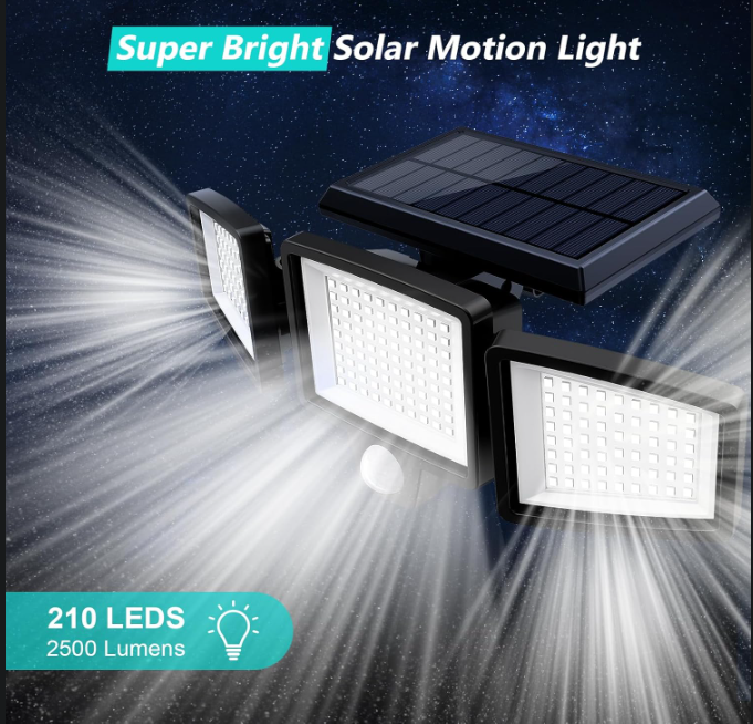 Solar Motion Sensor Outdoor Security Lights (2-Pack)