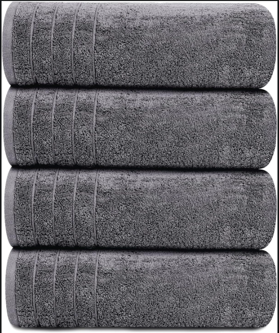 Extra Large Cotton Bath Towels Set (4-Pack)