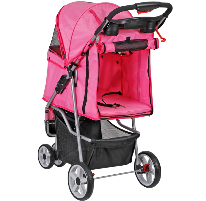 Foldable Pet Stroller for Cats & Dogs