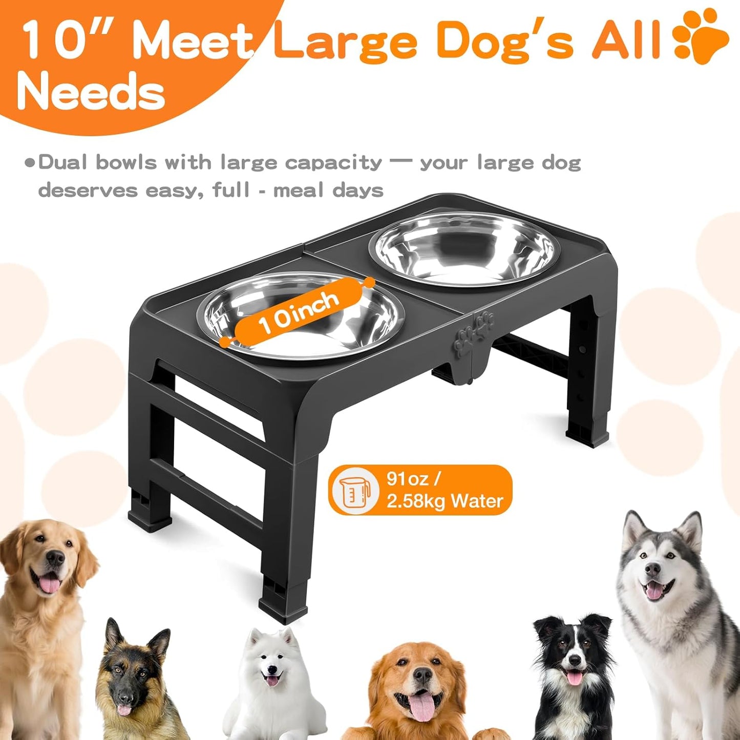 Elevated Dog Bowl Stand – Adjustable Height & Non-Slip Design