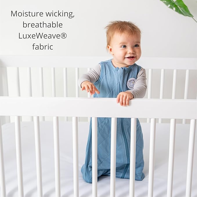 Dreamland Baby Lightweight Bamboo Viscose Sleep Sack (12-24 Months). 1.0 TOG Ultra Soft Blanket w/ 2-Way Zipper. 95% Viscose, 5% Spandex (Ocean). Mom-Owned US Business, Premium Materials
