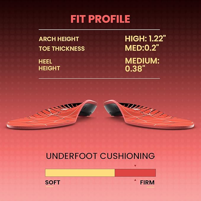 Arch Support Insoles for Plantar Fasciitis - Welnove Ultra Light High Arch Support Inserts - Orthotic Shoe Insole for Heel Pain, Flat Feet,Heel Spurs - Work Boot Insoles for Standing All Day (XL)