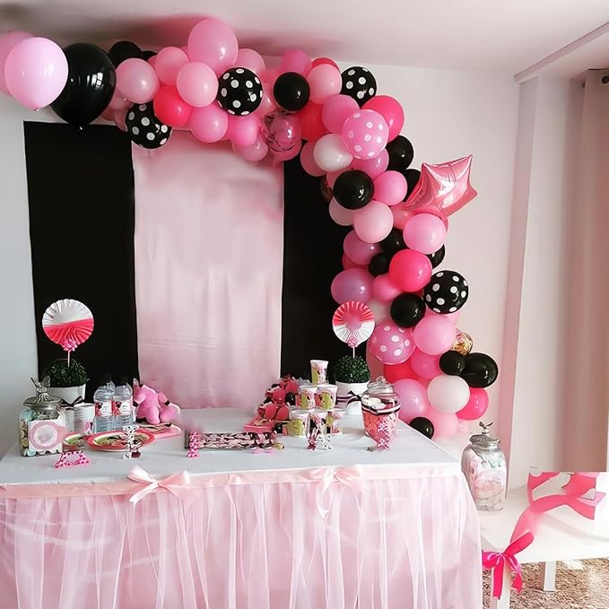 Pink & Black Balloon Decoration Kit – Confetti Party Balloon Set