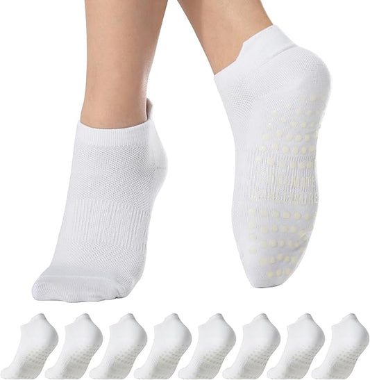 CoolMate Pilates Socks with Grips for Women, Yoga Socks, Crew Non Slip Women for Barre, Pilates Gifts