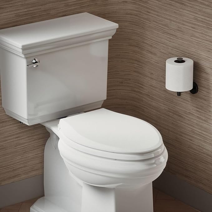 KOHLER K-35584 Cachet Recycled Plastic, Readylatch, Quiet-Close, Soft Close Elongated Toilet Seat