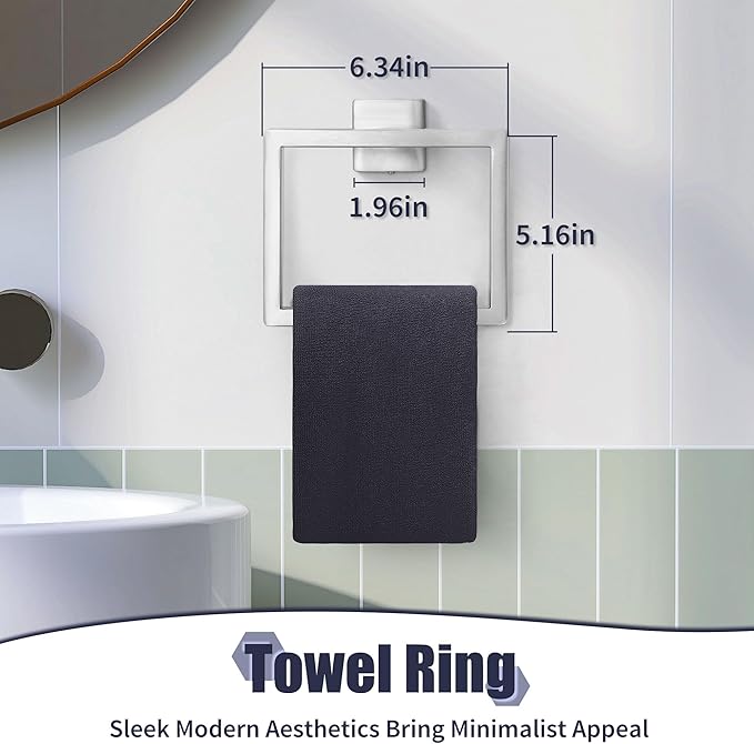 Bathroom Hardware Set Brushed Nickel 5-Pieces Bathroom Towel Rack SUS304 Stainless Steel Bath Towel Bar Set, Towel Racks Wall Mounted.