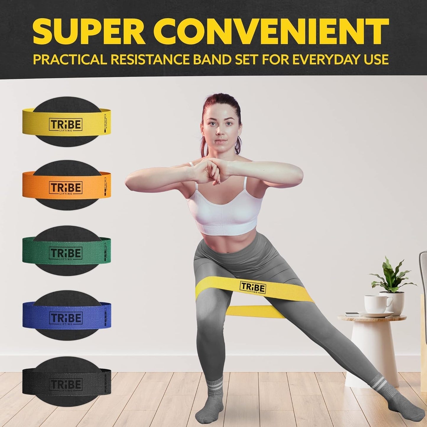 Fabric Resistance Bands Set for Leg and Glute Workout