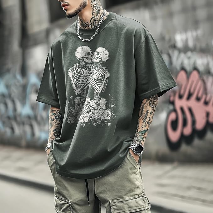 Mens Dragon Grpahic T-Shirts Short Sleeve 100% Cotton Crewneck Big and Tall Outdoor Summer Quick Dry Undershirts