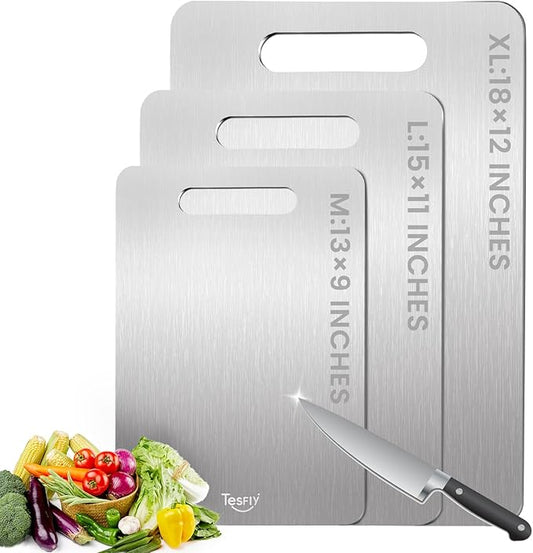New Titanium Cutting Board -100% Pure Titanium Cutting Boards For Kitche,Easy to clean, Double-sided food-grade Cutting Board For Meats, Fruits And Vegetables (Large)