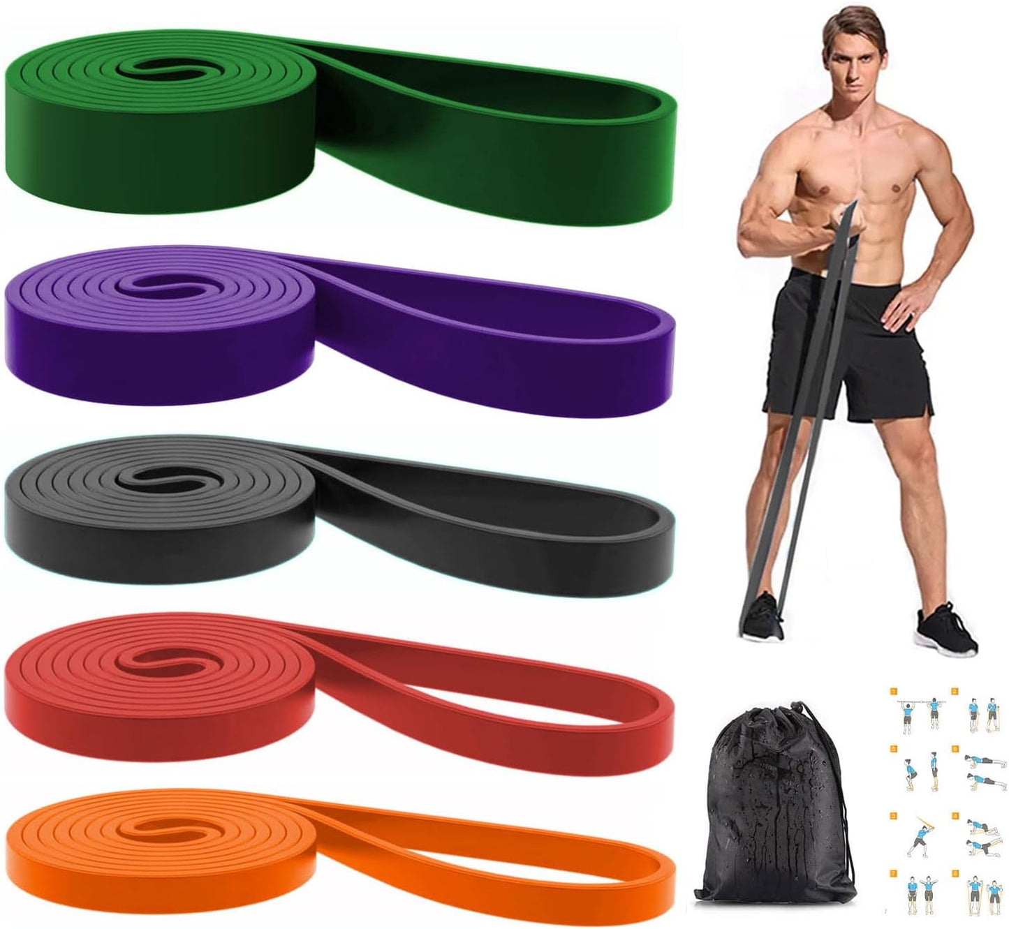Resistance Bands Set for Pull Up Assistance and Home Workout