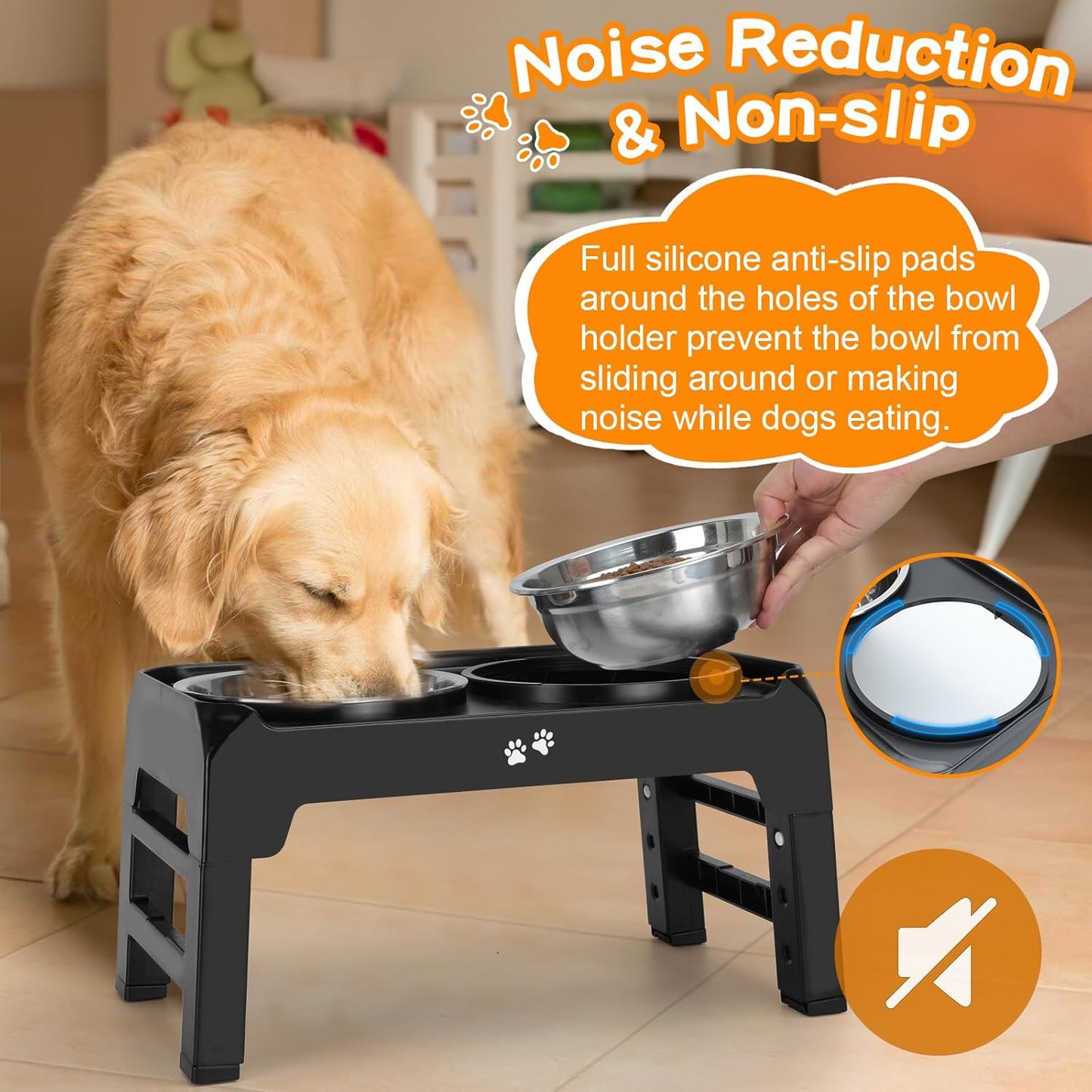 Adjustable Elevated Dog Bowl Stand – Ergonomic & Non-Slip Feeder