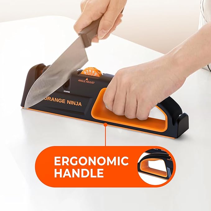 5 Precision Adjust Knife Sharpener- 3-Stage Premium Kitchen Knife Sharpener to Repair, Restore & Polish Blades by Sharp Pebble