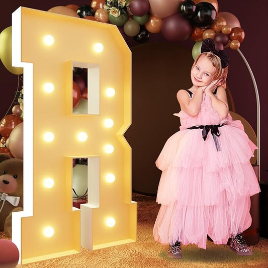 imprsv 4FT Marquee Letters Large Light Up Letters for Birthday Party Decor Wedding Decorations, Marquee R for Party Decoration Large Signs Arch Kit Decorations