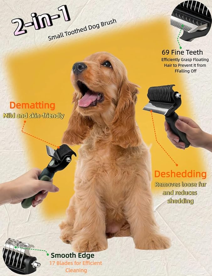3-in-1 Deshedding Dog Brush – Professional Undercoat Remover Tool