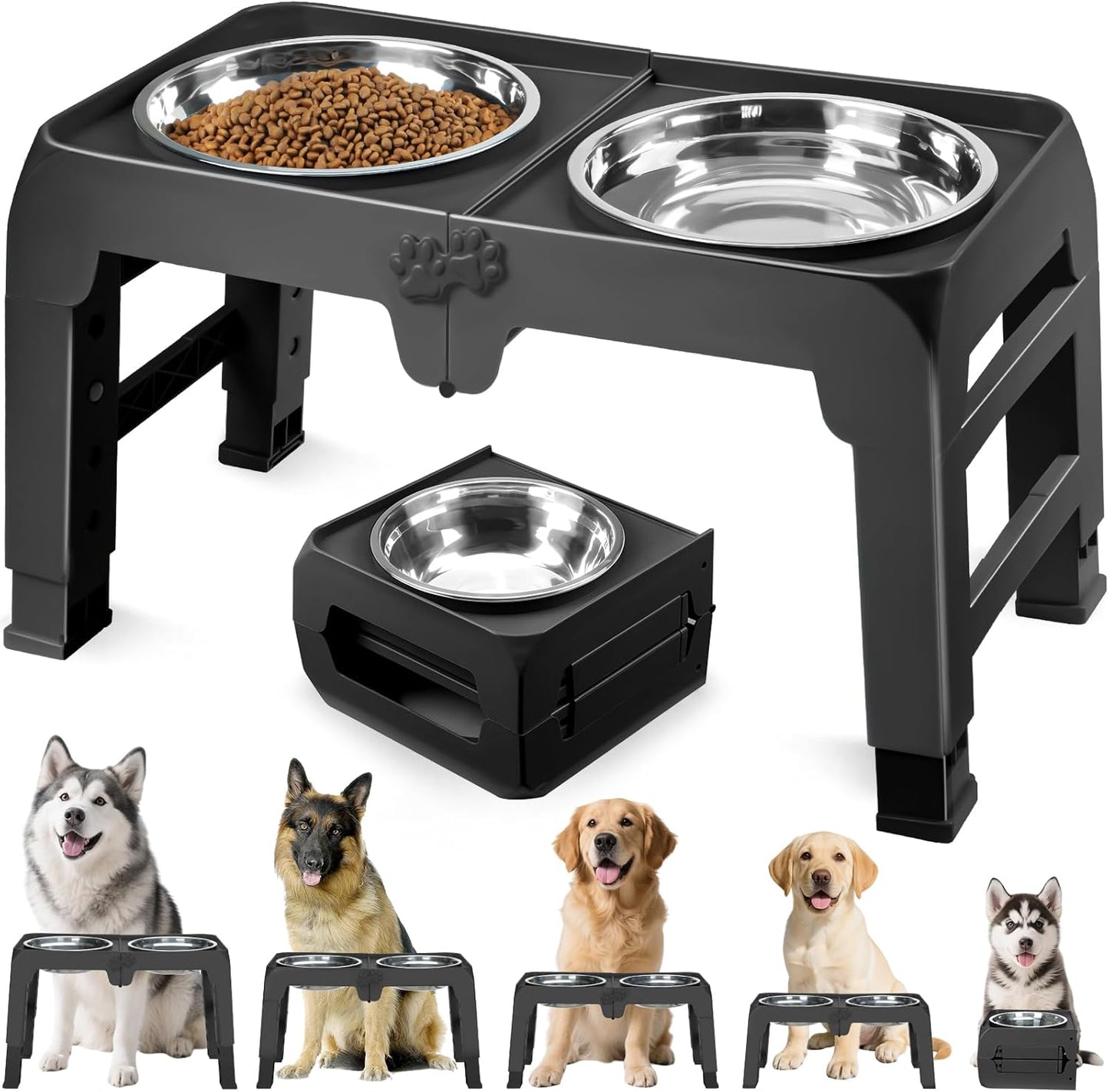 Elevated Dog Bowl Stand – Adjustable Height & Non-Slip Design