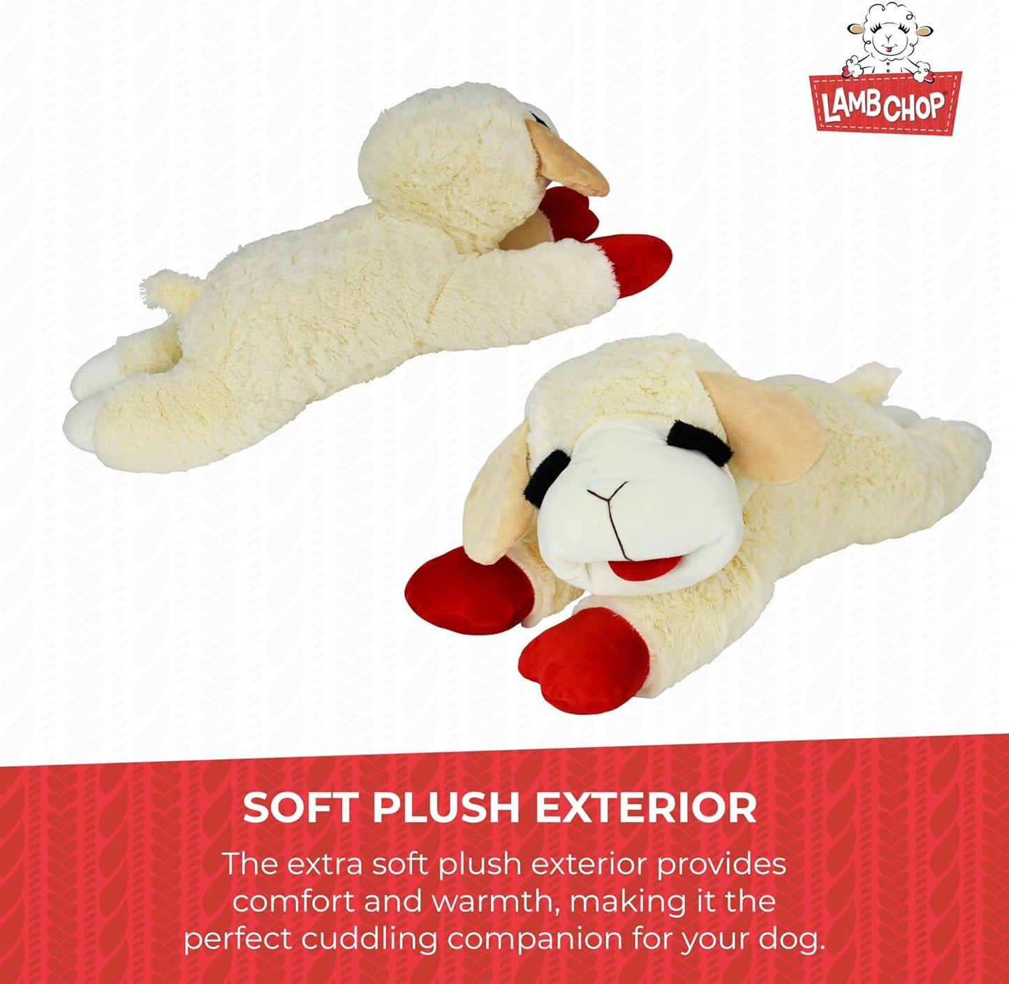 Soft Plush Dog Toy – Lamb Chop Squeaky Toy