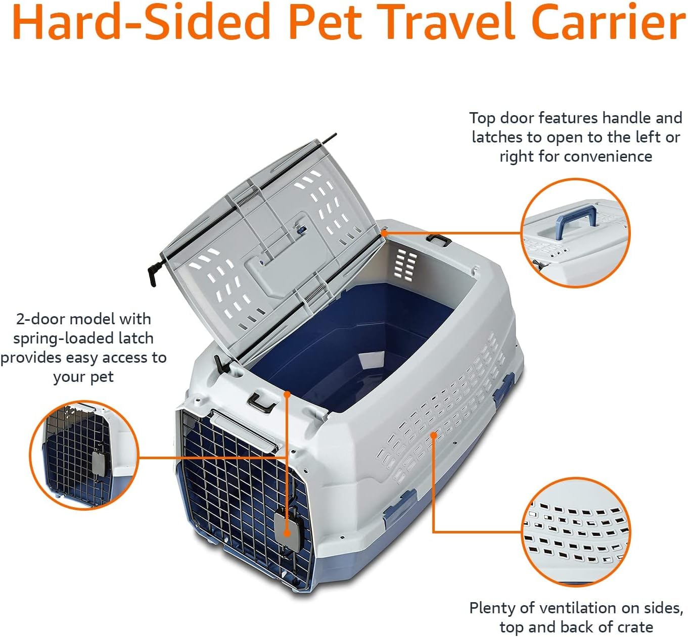 Hard-Sided Pet Travel Carrier for Cats & Small Dogs