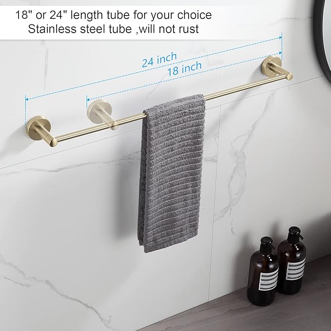 BGL Bathroom Accessory Set Brushed Gold 4 Pieces Towel Rack Set