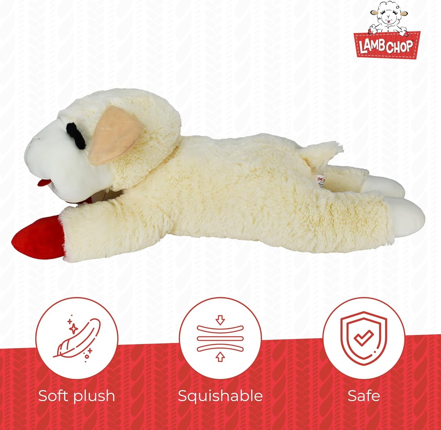 Soft Plush Dog Toy – Lamb Chop Squeaky Toy